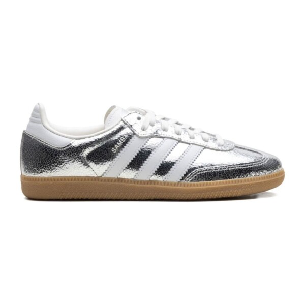 Adidas Samba OG Silver Metallic Cracked Leather
