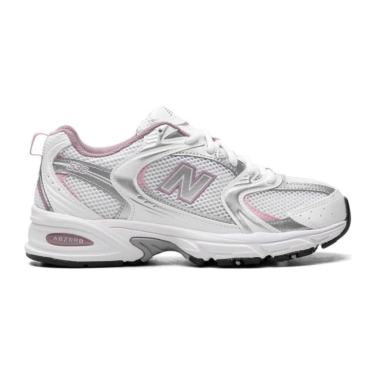 New Balance 530  in white with pink